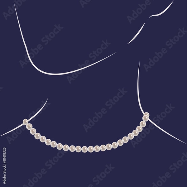 Obraz Vector illustration with pearl necklace