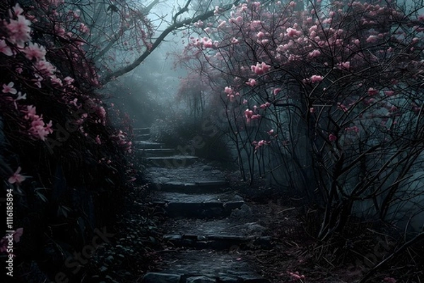 Obraz Spring darkness fantasy, Stairway into the unknown