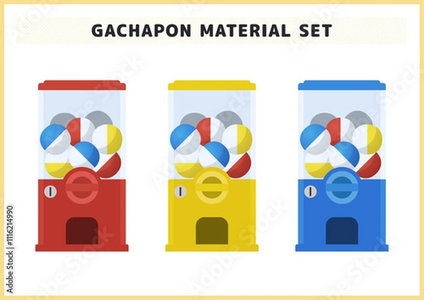 Obraz ガチャガチャ・ガシャポンイラスト素材セット