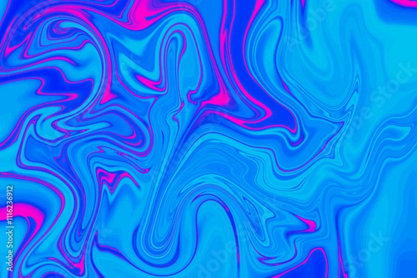 Fototapeta Abstract background of blue and magenta color from twirling waves. Background for design. Marble ink colorful. Can be used for background or wallpaper. Good for design or logo background or backdrop.