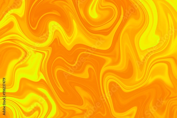 Fototapeta Abstract background of orange and yellow color from twirling waves. Background for design. Marble ink colorful. Can be used for background or wallpaper. Good for design or logo background or backdrop.