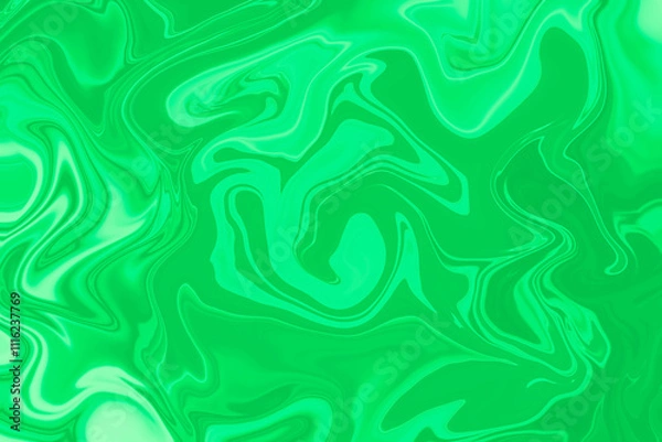Fototapeta Abstract background of green color from twirling waves. Background for design. Marble ink colorful. Can be used for background or wallpaper. Good for design or logo background or backdrop.