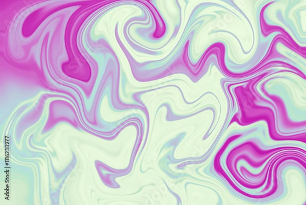 Fototapeta Abstract background of magenta and white color from twirling waves. Background for design. Marble ink colorful. Can be used for background or wallpaper. Good for design or logo background or backdrop.