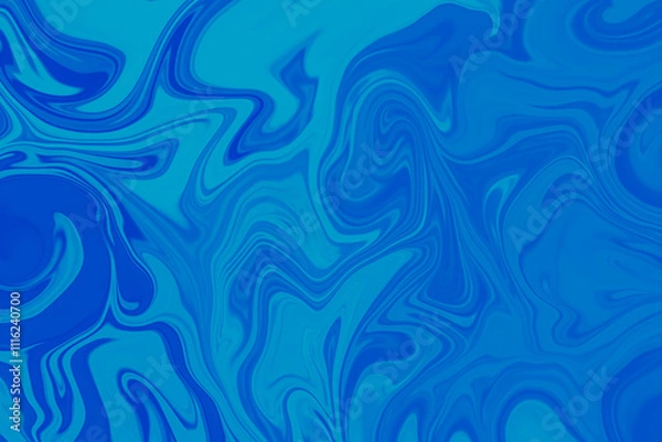 Fototapeta Abstract background of blue color from twirling waves. Background for design. Marble ink colorful. Can be used for background or wallpaper. Good for design or logo background or backdrop.