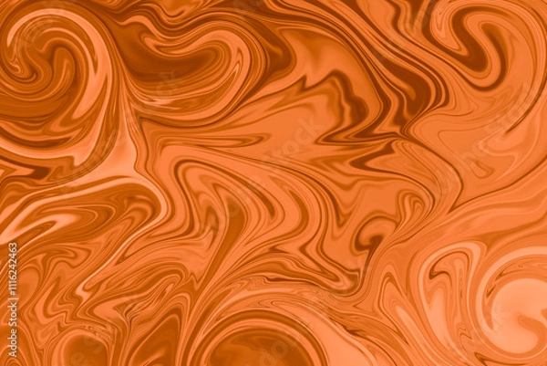 Fototapeta Abstract background of amber color from twirling waves. Background for design. Marble ink colorful. Can be used for background or wallpaper. Good for design or logo background or backdrop.