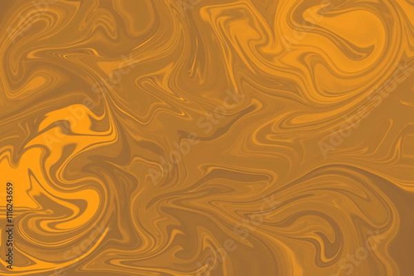 Fototapeta Abstract background of gold color from twirling waves. Background for design. Marble ink colorful. Can be used for background or wallpaper. Good for design or logo background or backdrop print.