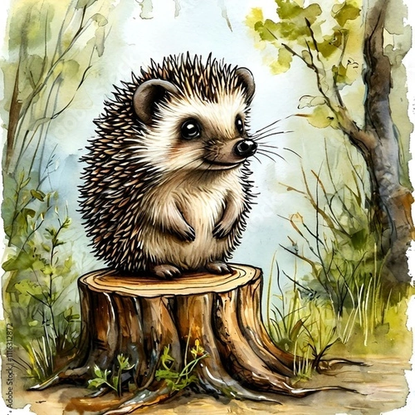 Fototapeta hedgehog in the woods