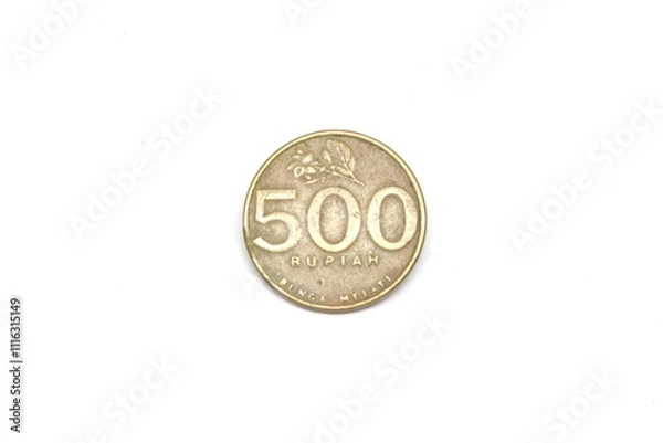 Fototapeta five hundred rupiah denomination coins