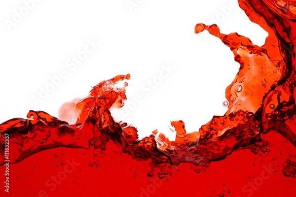 Fototapeta Red wine splash - close up abstract background