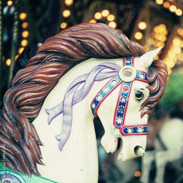 Fototapeta Vintage carousel horse