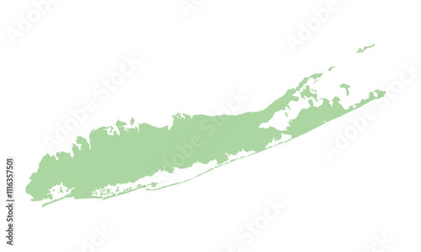 Fototapeta Simple high detailed map of Long Island New York, USA.