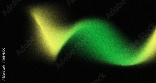 Fototapeta Bright green yellow gradient black background featuring a  grainy texture, creating a visually appealing and textured effect