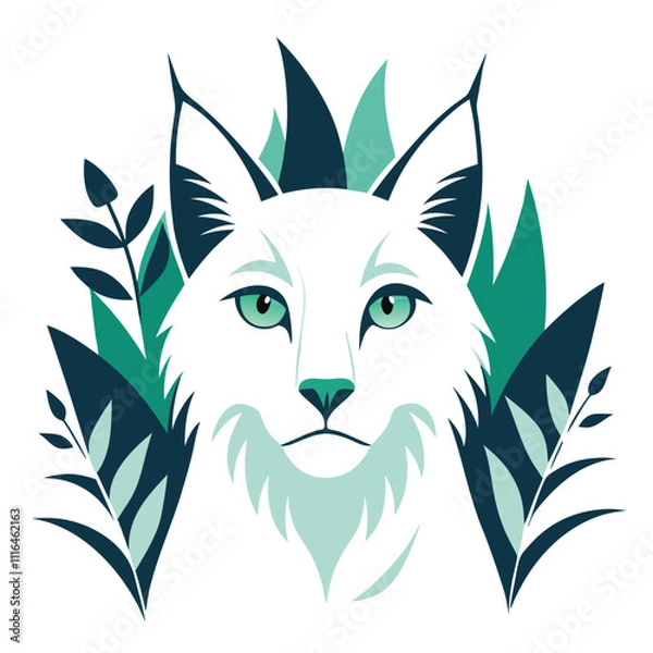 Obraz Stylized white wolf digital illustration
