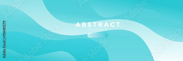 Fototapeta Wave web banner, Modern template for background, Blue banner, Blue gradient banner, Liquid web banner