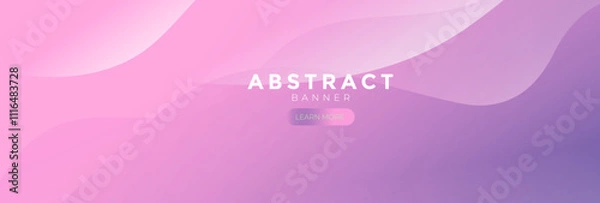 Fototapeta Pink web banner, Pink gradient vector illustration abstract gradient poster with wave shapes Modern template for background