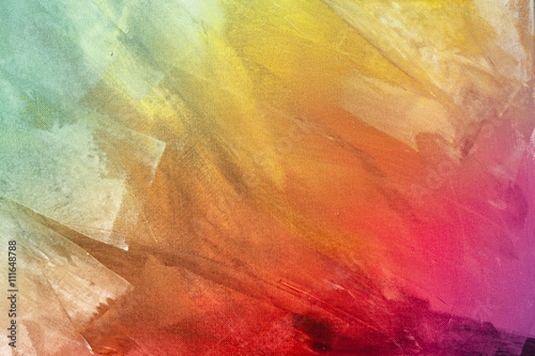 Obraz Textured rainbow painted background