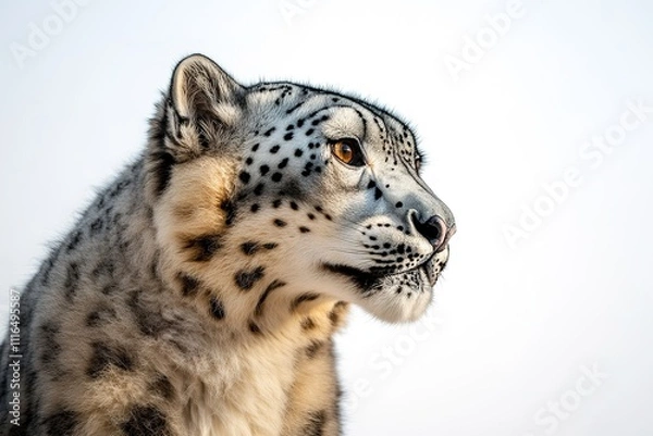 Obraz Close-up of snow leopard's face against clear sky, side view