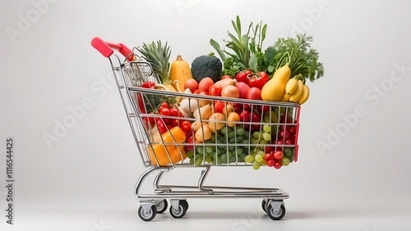 Fototapeta cart fild with fruits