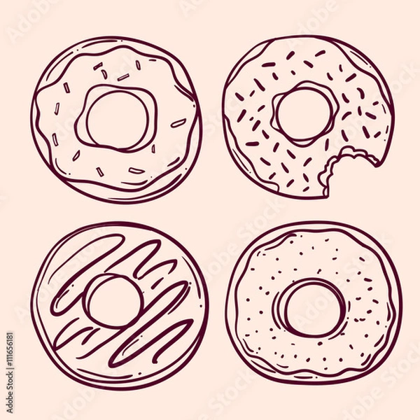 Obraz hand drawn donut