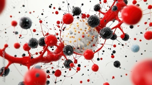 Obraz Molecules forming standard structures in a scientific environment a 3d visualization of molecular interactions from a dynamic perspective