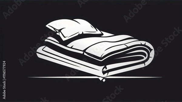 Obraz Elegant bed linen design with modern art style set against a dark background for contemporary décor
