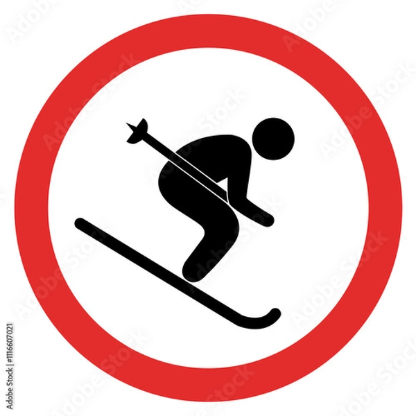 Obraz no skiing sign