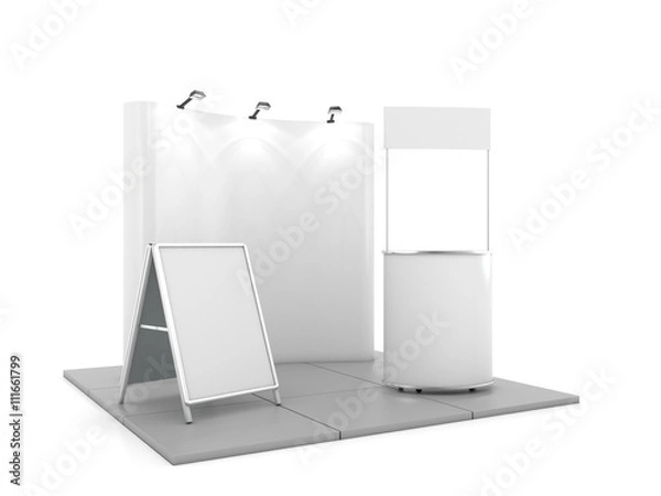Obraz Blank trade show booth mock up. 3D rendering