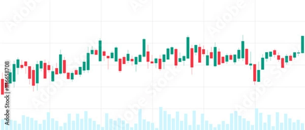 Fototapeta Stock market crypto Candlestick pattern in forex or stock market in green and red colors. Vector illustration