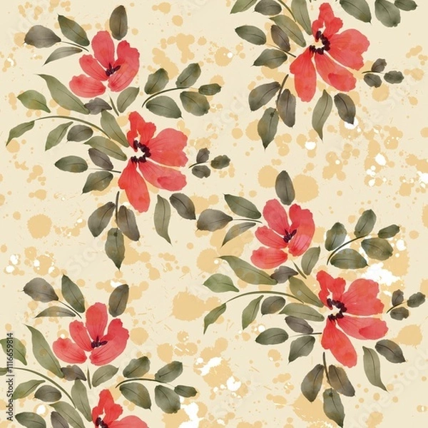 Fototapeta seamless floral pattern