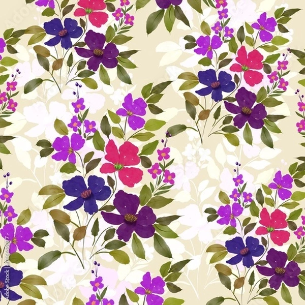 Fototapeta seamless floral pattern