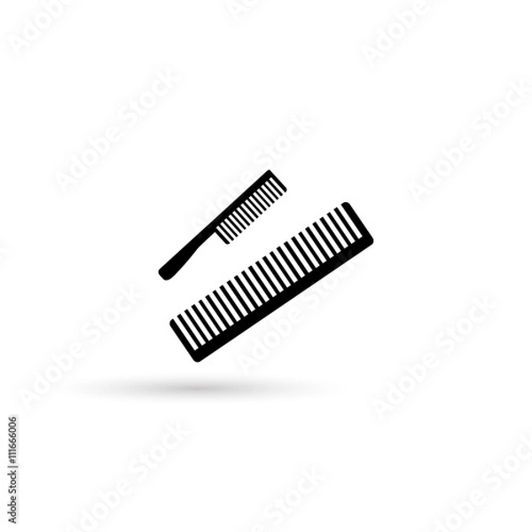 Fototapeta Comb , Barber comb, black plastic comb.