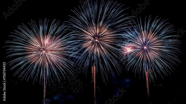 Obraz Fireworks background holidays concept.