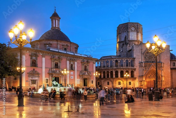Obraz Plaza de la Virgen, Valencia, Spain