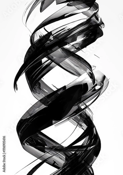 Fototapeta 螺旋模様（墨絵風）