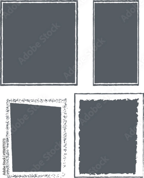 Fototapeta 手書き・ペンキ・墨のアートなフレームイラスト素材セット