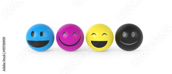 Fototapeta Smileys in CMYK Farben