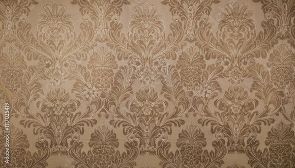 Fototapeta 빈티지 패턴 벽지 올드한 감성이 느껴지는 세피아 톤의 꽃무늬 패턴 벽지
