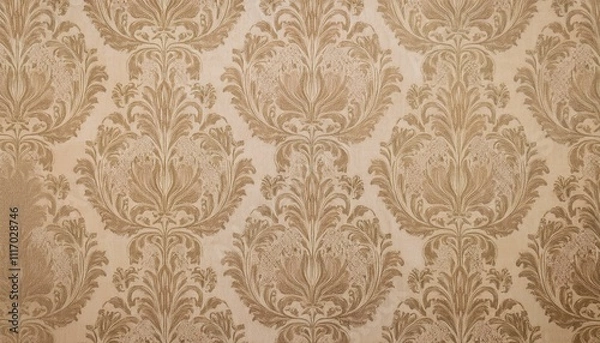 Fototapeta 빈티지 패턴 벽지 올드한 감성이 느껴지는 세피아 톤의 꽃무늬 패턴 벽지