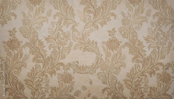 Fototapeta 빈티지 패턴 벽지 올드한 감성이 느껴지는 세피아 톤의 꽃무늬 패턴 벽지