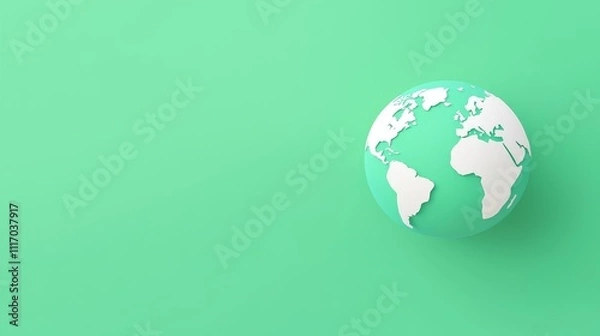Fototapeta Exploring global connections creative concept modern environment green background artistic viewpoint world representation