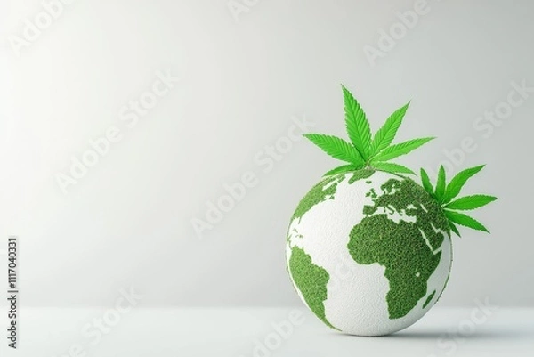 Obraz Sustainable growth the global impact of cannabis on earth nature art minimalistic environment creative viewpoint eco-conscious concept