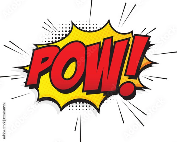 Obraz Comic bubble speech pow. Comic effect pow editable text style effect illustrator. vector design template