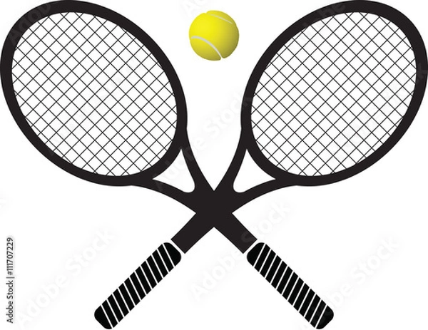 Obraz tennis rackets and ball