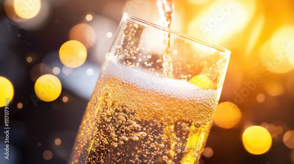 Fototapeta Studio Shot of Sparkling Water - Refreshing and Fizzy Beverage