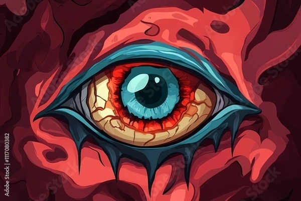 Fototapeta Gigantic Eye of the Crimson Beast