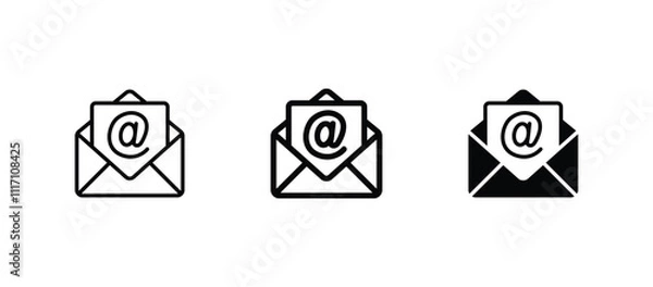 Obraz Mail icon set. email symbol icon vector	