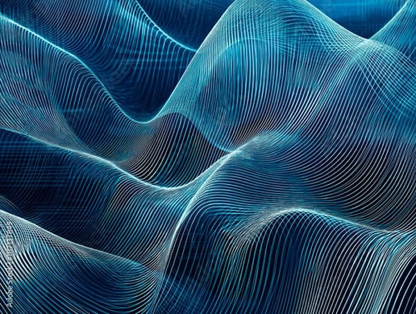 Fototapeta Abstract Futuristic Technology Wave Line Background