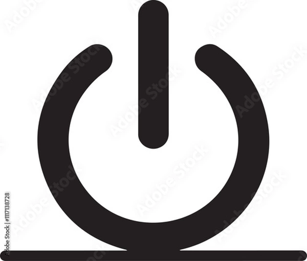 Fototapeta Power button Icon silhouette vector style with white background