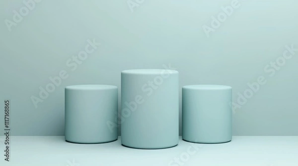 Fototapeta Minimalistic cylindrical shapes on a soft backdrop.