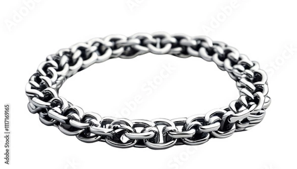 Fototapeta Shiny Stainless Steel Chain Bracelet 
